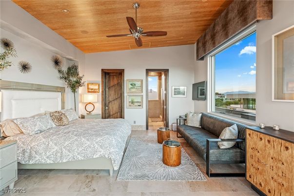 Bedroom, Interior, Recessed Lighting, Wooden Ceilings