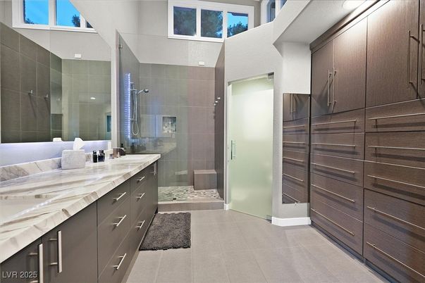 Bathroom, Dual Sink Vanities, Glass Shower, Interior