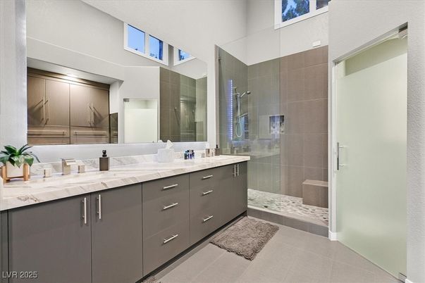 Bathroom, Dual Sink Vanities, Glass Shower, Interior