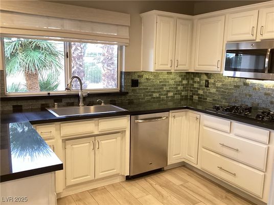 Interior, Kitchen, Stainless Steel Appliances, Wood Texture Flooring