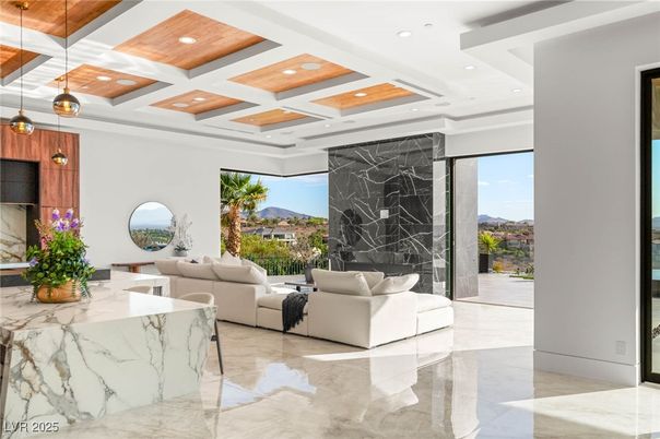 Interior, Living room, Marble, Marble Walls, Pendant Lights, Recessed Lighting