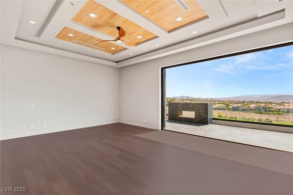 Empty room, Interior, Recessed Lighting, Wooden Ceilings, Wood Texture Flooring