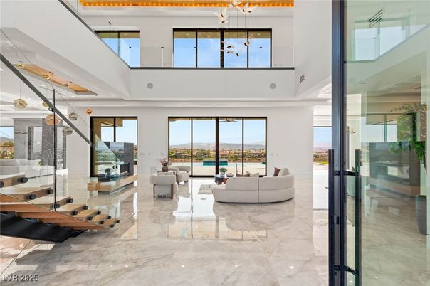 Interior, Living room, Marble, Pendant Lights, Water