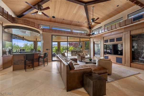 Interior, Living room, Recessed Lighting, Wooden Ceilings