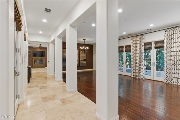 Chandelier, Interior, Recessed Lighting, Wood Texture Flooring