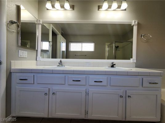 Bathroom, Dual Sink Vanities, Interior, Tile Countertops