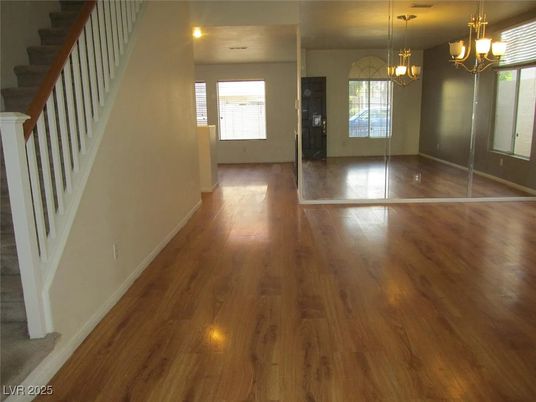 Empty room, Interior, Pendant Lights, Wood Texture Flooring
