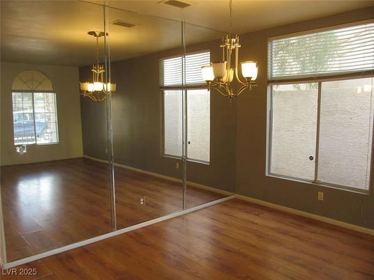 Chandelier, Empty room, Interior, Pendant Lights, Wood Texture Flooring