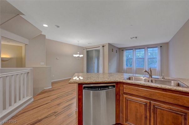 Chandelier, Interior, Kitchen, Recessed Lighting, Wood Texture Flooring
