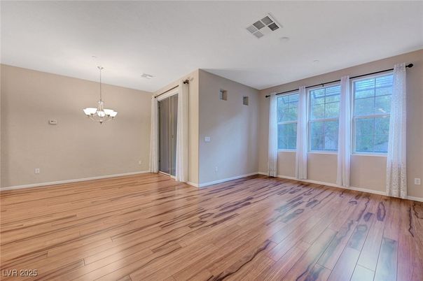 Chandelier, Empty room, Interior, Wood Texture Flooring