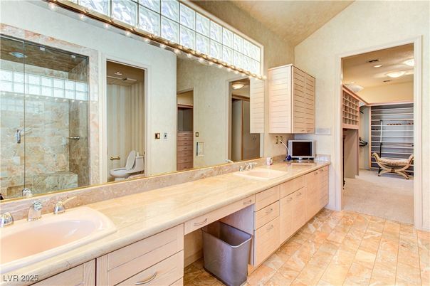 Bathroom, Dual Sink Vanities, Glass Shower, Interior