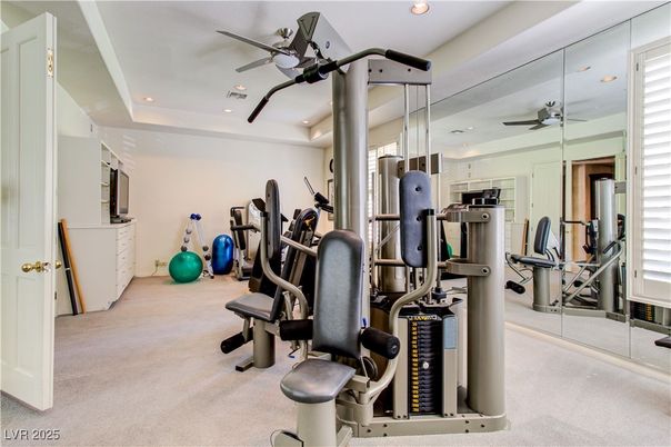 Fitness Equipment, Gym, Interior, Recessed Lighting