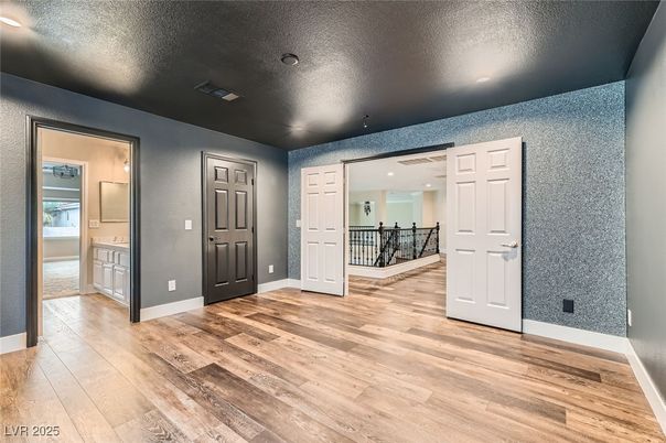 Bathroom, Empty room, Interior, Recessed Lighting, Wood Texture Flooring