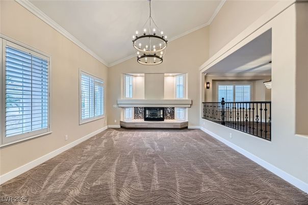 Chandelier, Empty room, Fireplace, Interior, Pendant Lights