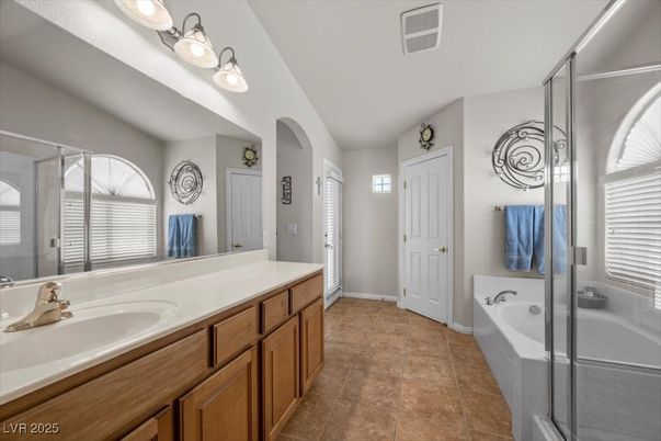 Bathroom, Dual Sink Vanities, Glass Shower, Interior
