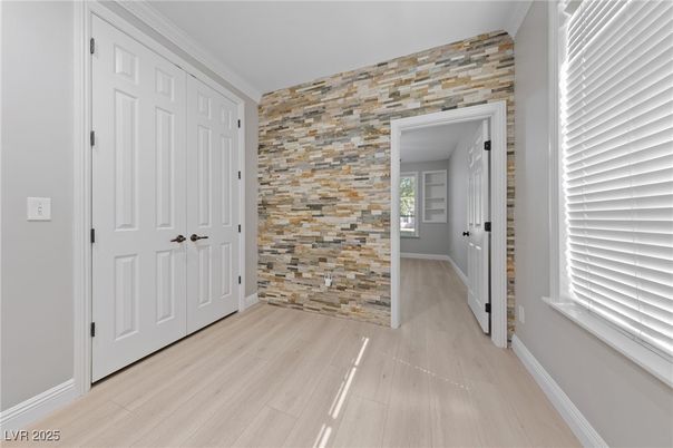 Empty room, Interior, Stone Walls, Wood Texture Flooring