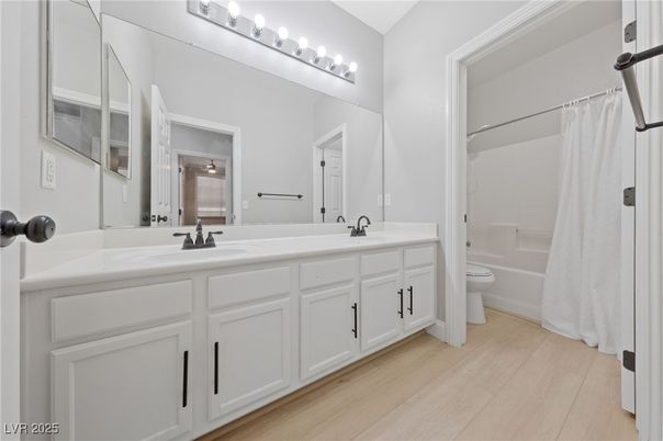 Bathroom, Dual Sink Vanities, Interior, Wood Texture Flooring
