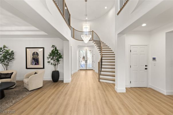 Chandelier, Interior, Recessed Lighting, Wood Texture Flooring