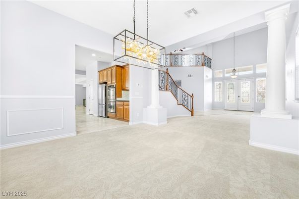 Chandelier, Interior, Kitchen, Pendant Lights, Recessed Lighting, Stainless Steel Appliances