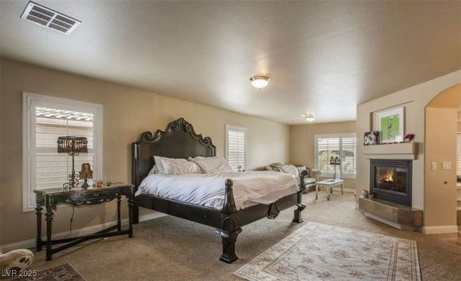 Bedroom, Fireplace, Interior