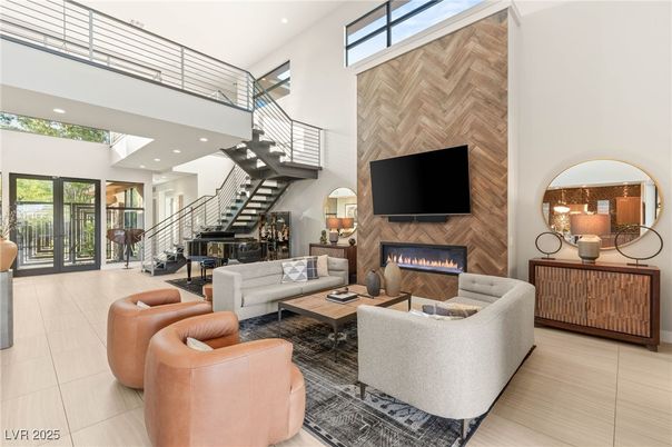 Fireplace, Interior, Living room, Piano, Recessed Lighting