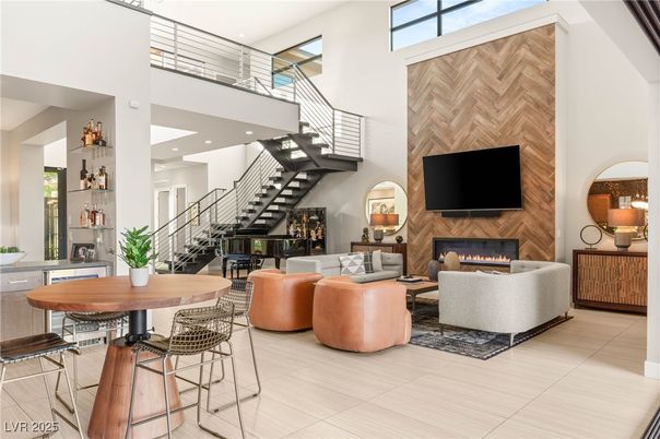 Dining room, Fireplace, Interior, Living room, Piano, Recessed Lighting