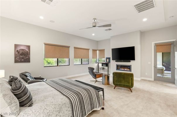 Bedroom, Fireplace, Interior, Recessed Lighting