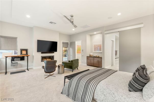 Bedroom, Fireplace, Home Office, Interior, Recessed Lighting