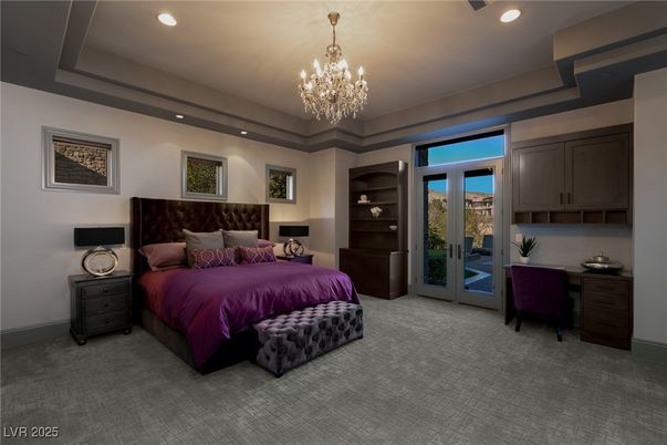 Bedroom, Chandelier, Interior, Recessed Lighting