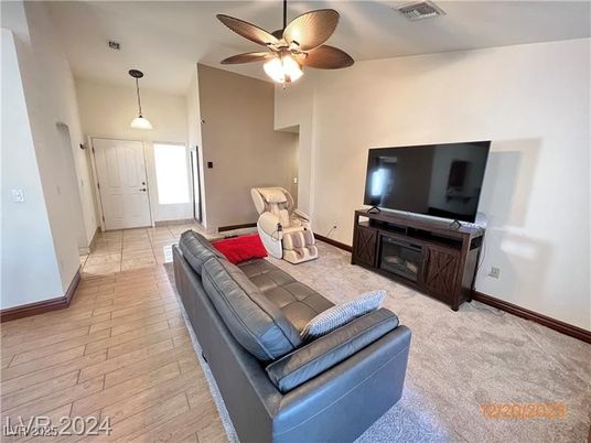 Interior, Living room, Pendant Lights, Wood Texture Flooring