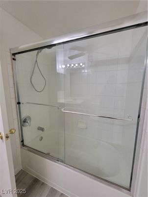Bathroom, Glass Shower, Interior, Wood Texture Flooring