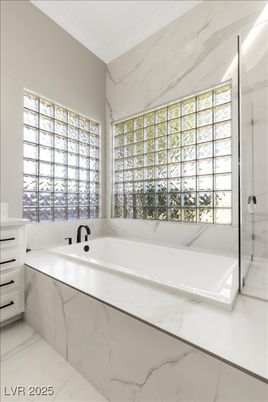 Bathroom, Glass Shower, Interior, Marble, Marble Walls
