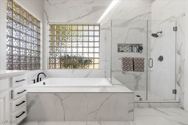 Bathroom, Glass Shower, Interior, Marble, Marble Walls