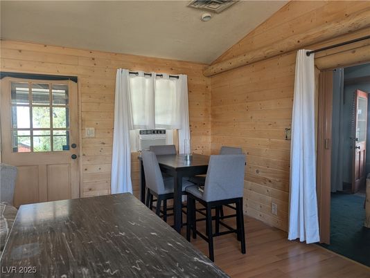 Dining room, Interior, Wood Texture Flooring, Wooden Walls