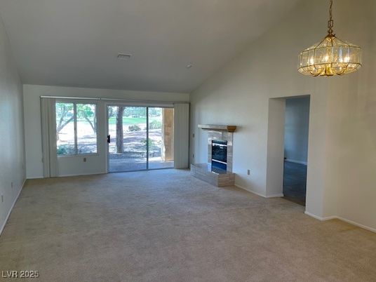 Chandelier, Empty room, Fireplace, Interior, Pendant Lights