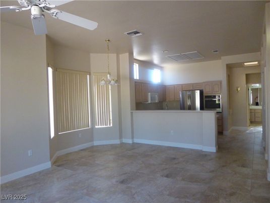 Empty room, Interior, Kitchen, Pendant Lights, Stainless Steel Appliances