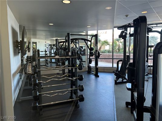 Fitness Equipment, Gym, Interior, Recessed Lighting