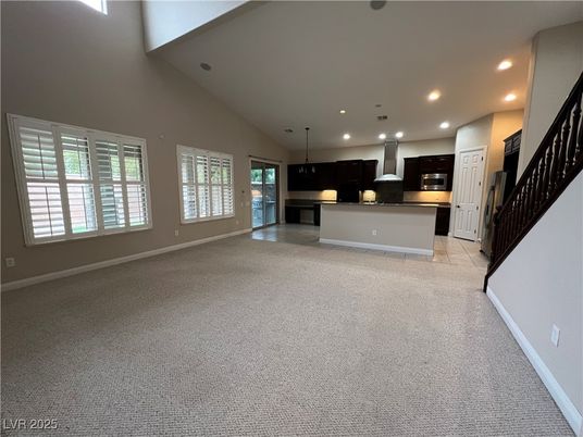 Empty room, Interior, Kitchen, Pendant Lights, Recessed Lighting