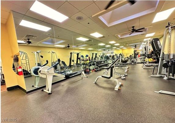 Fitness Equipment, Gym, Interior, Recessed Lighting