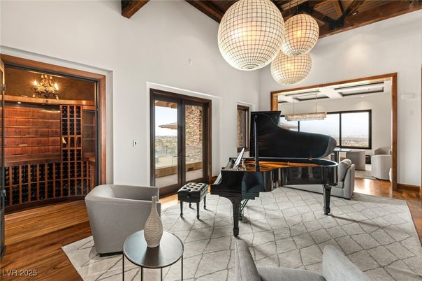 Chandelier, Dining room, Interior, Recessed Lighting, Wood Texture Flooring