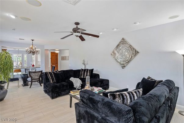 Chandelier, Dining room, Interior, Living room, Recessed Lighting, Wood Texture Flooring