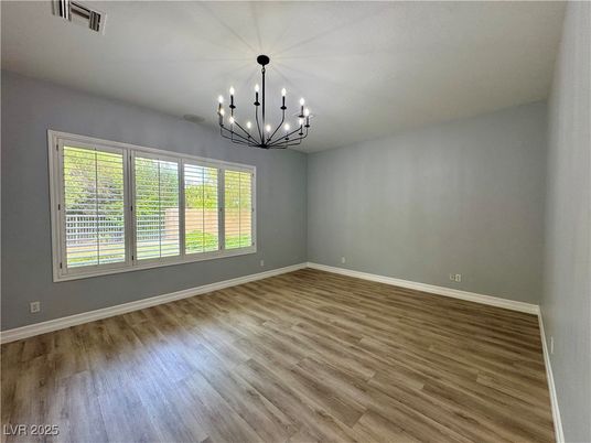 Chandelier, Empty room, Interior, Pendant Lights, Wood Texture Flooring