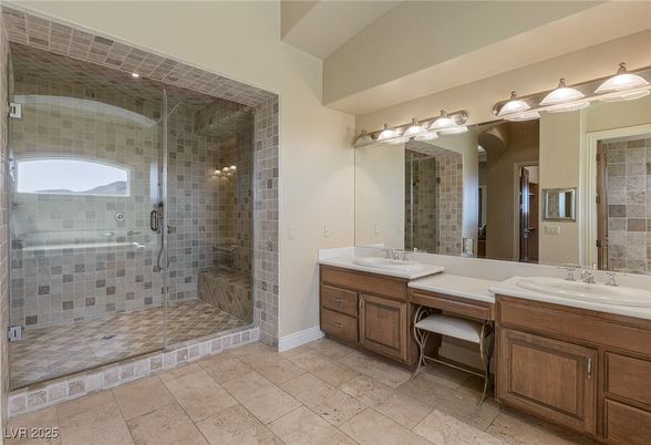 Bathroom, Dual Sink Vanities, Glass Shower, Interior