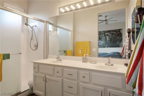Bathroom, Dual Sink Vanities, Glass Shower, Interior