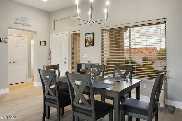 Chandelier, Dining room, Interior, Recessed Lighting, Wood Texture Flooring