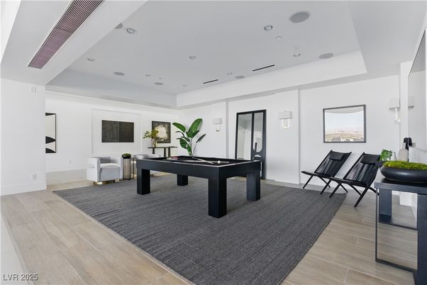 Billiard Table, Game Room, Interior, Recessed Lighting, Wood Texture Flooring