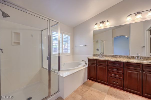 Bathroom, Dual Sink Vanities, Glass Shower, Interior