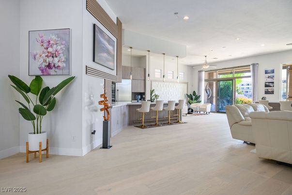 Interior, Kitchen, Living room, Pendant Lights, Recessed Lighting, Stainless Steel Appliances, Wood Texture Flooring