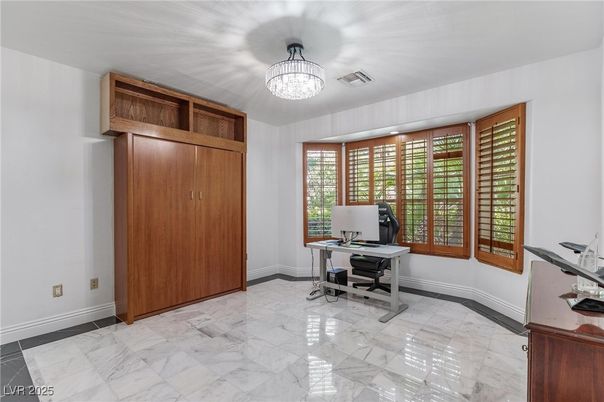 Chandelier, Home Office, Interior, Marble