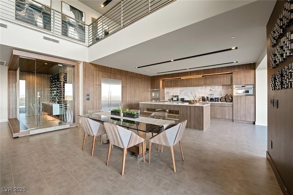 Dining room, Interior, Kitchen, Recessed Lighting, Water, Wooden Walls